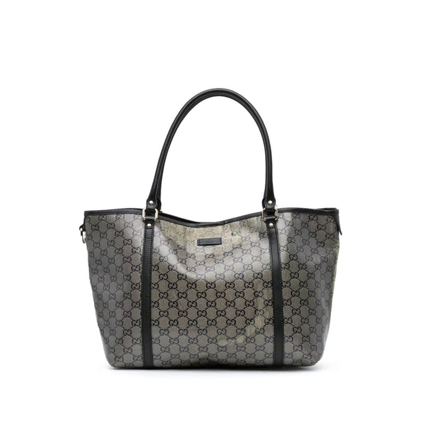 Gucci Medium GG Crystal Joy Tote Brown Canvas Fair condition - Front View
