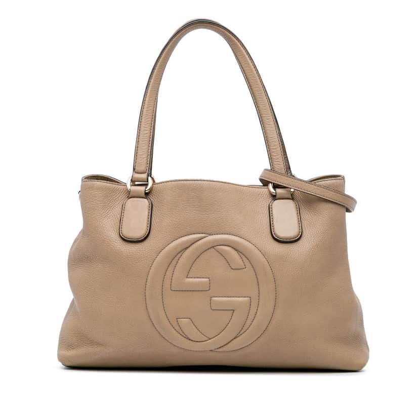 Gucci Medium Leather Soho Working Tote Brown Leather Good condition - Front View
