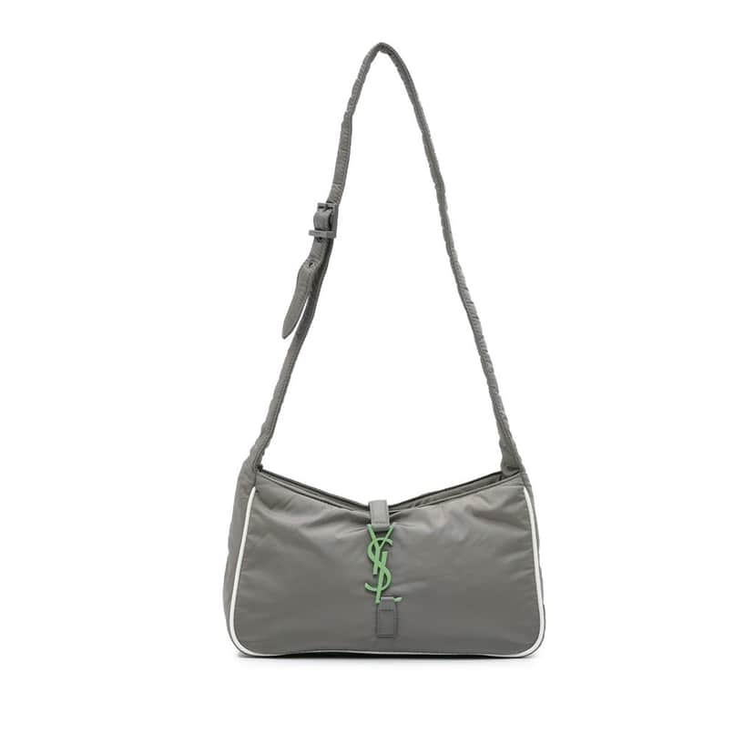 Saint Laurent Nylon Le 5 A 7 Shoulder Bag Grey Good condition - Front View