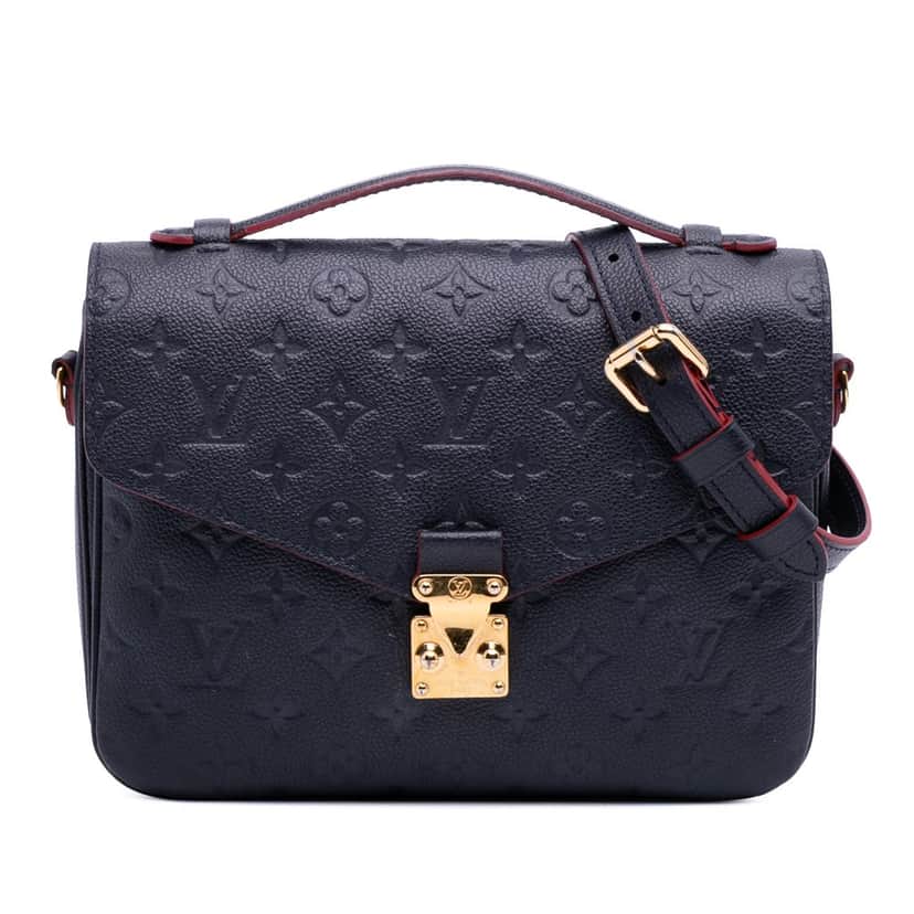 Louis Vuitton Monogram Empreinte Pochette Metis Blue Leather Good condition - Front View