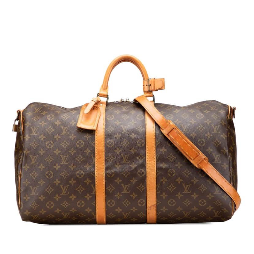 Louis Vuitton Monogram Keepall Bandouliere 55 Brown Canvas Good condition - Front View