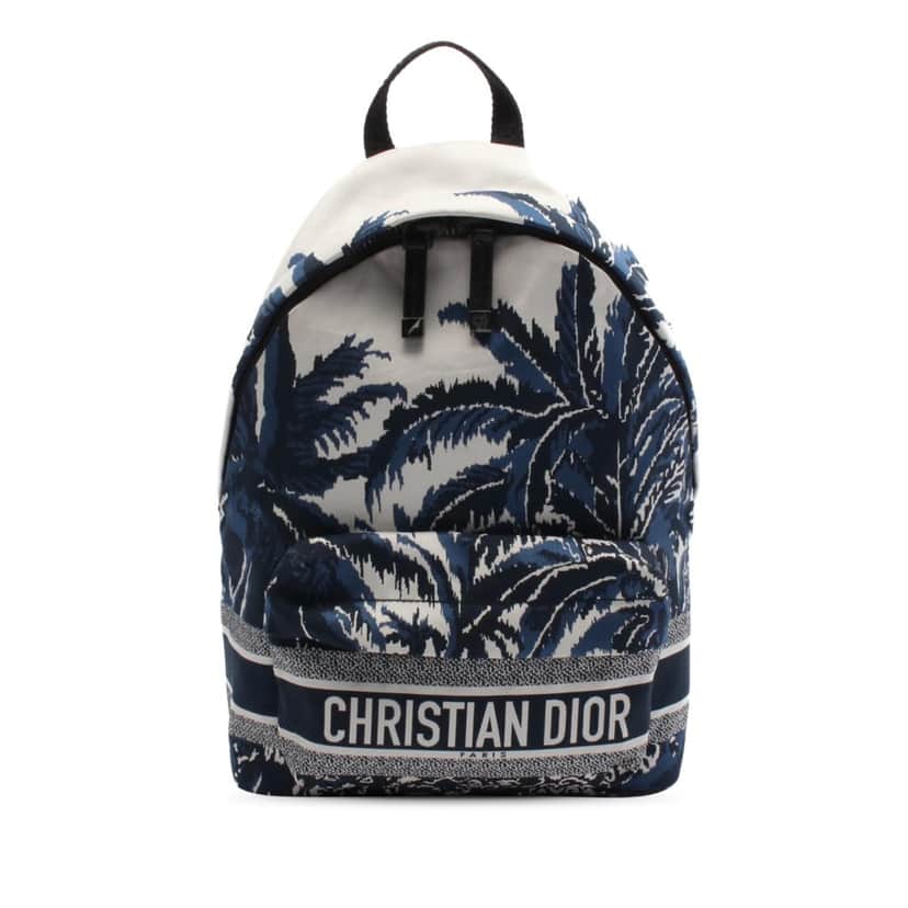 Dior Technical Fabric Palms Diortravel Backpack Blue Good condition - Front View