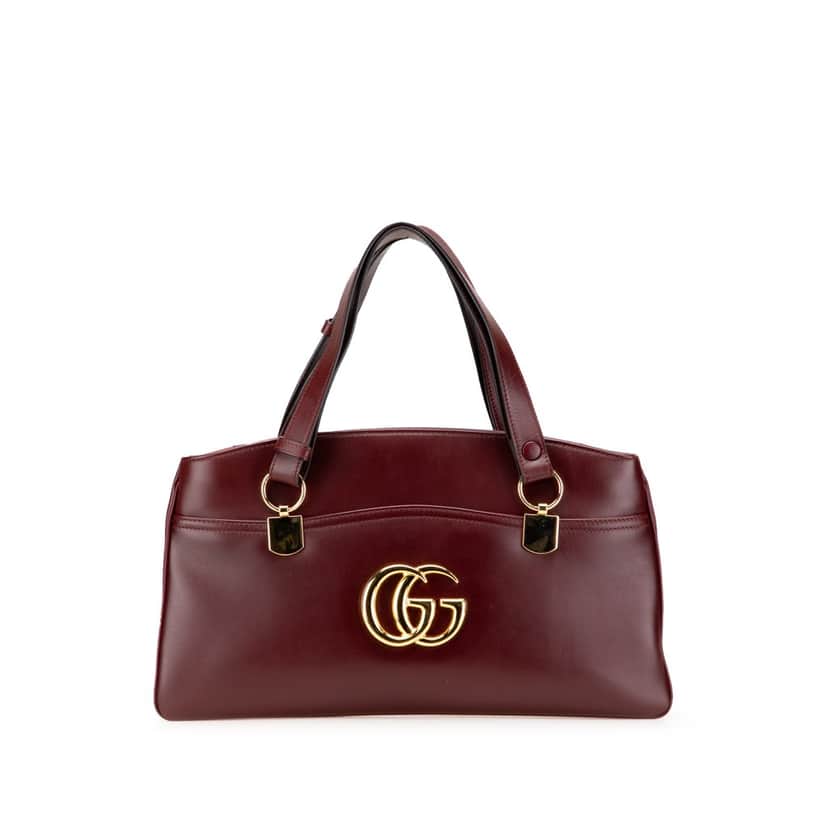 Gucci Large Leather Arli Shoulder Bag Red Leather Very good condition - Front View
