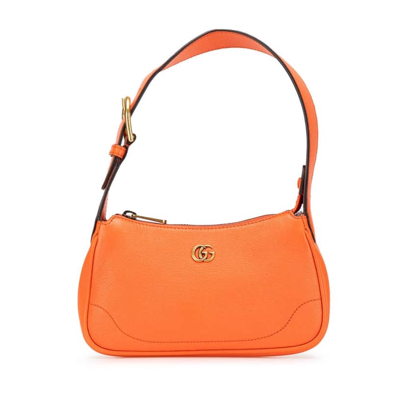 Gucci Mini Leather Aphrodite Shoulder Bag Orange Leather Good condition - Front View