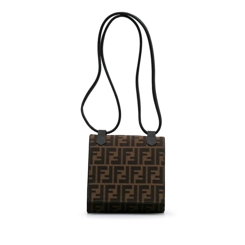 Fendi Zucca Canvas Shoulder Bag Brown Canvas Good condition - Front View