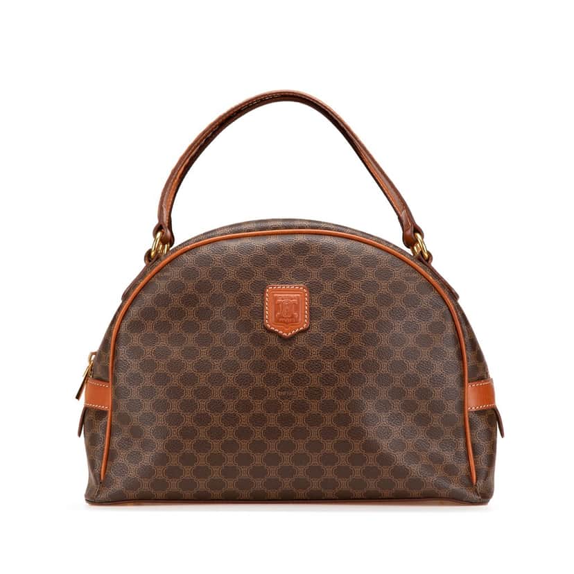 Celine Macadam Coated Canvas Handbag Brown Canvas Good condition - Front View