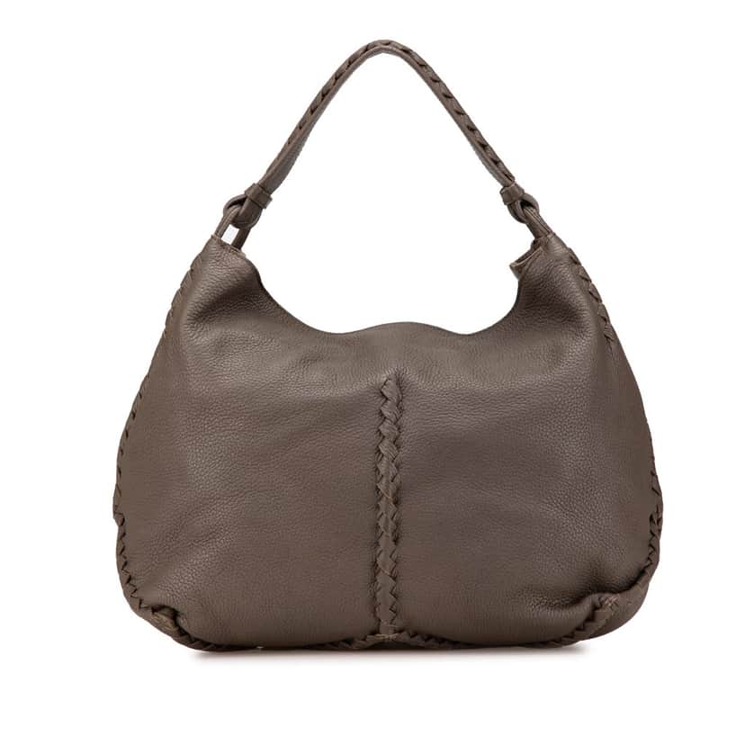 Bottega Veneta Large Washed Cervo Deerskin Hobo Brown Leather Good condition - Front View