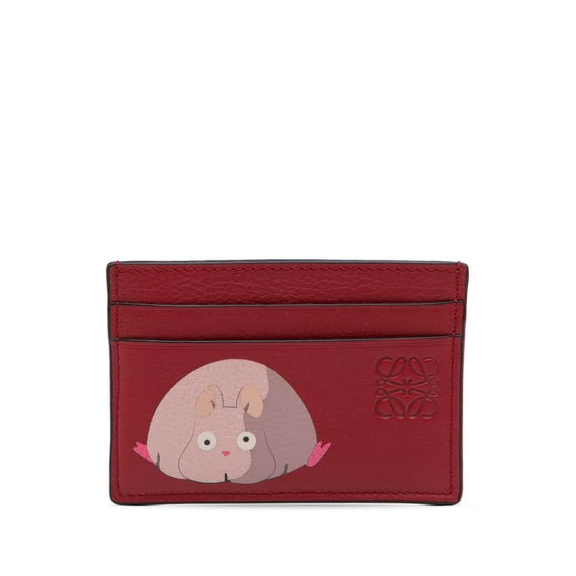 Loewe Studio Ghibli Spirited Away Leather Boh Rat Card Holder Red Leather Very good condition - Front View