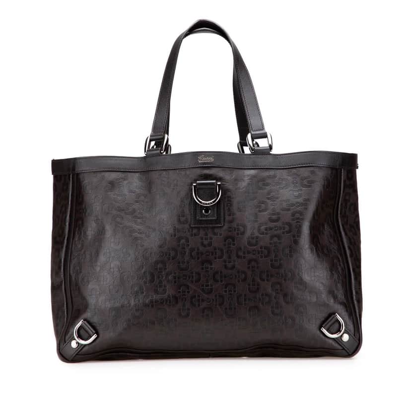 Gucci Leather Abbey D Ring Horsebit Tote Brown Leather Good condition - Front View