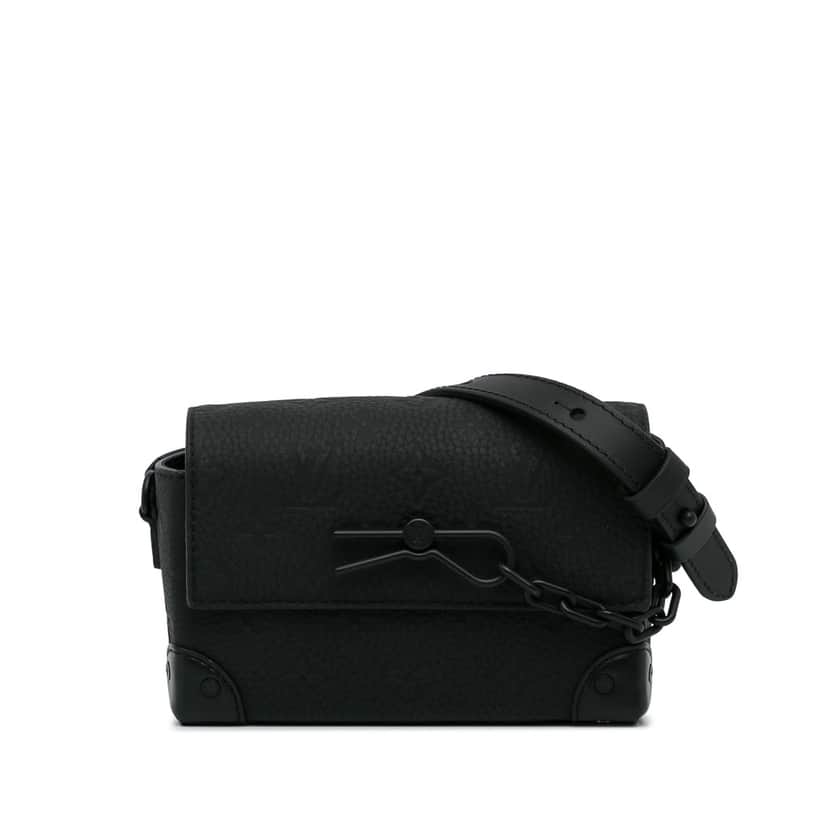 Louis Vuitton Monogram Taurillon Steamer Wearable Wallet Black Leather Very good condition - Front View