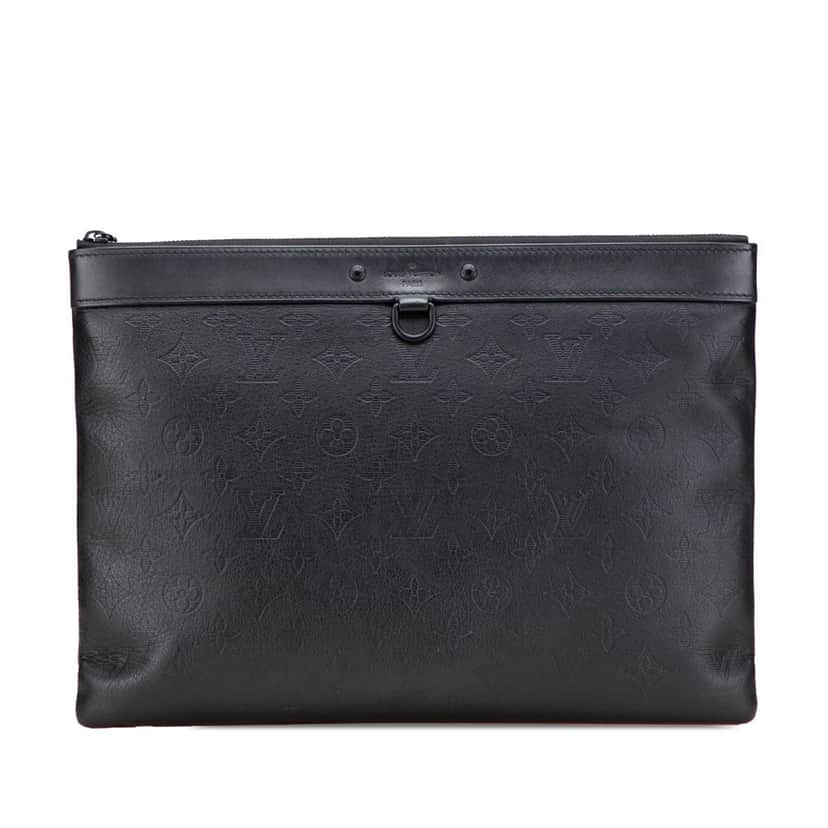 Louis Vuitton Monogram Shadow Discovery Pochette Black Leather Good condition - Front View