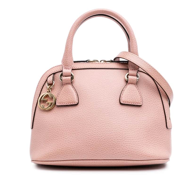 Gucci Mini Leather GG Charm Dome Satchel Pink Leather Good condition - Front View