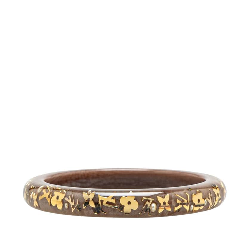 Louis Vuitton Monogram Resin Inclusion Bangle Brown Good condition - Front View