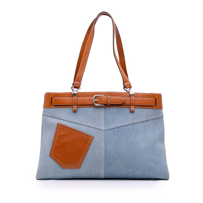 Dior Denim Jeans Pocket Tote Blue Denim Good condition - Front View