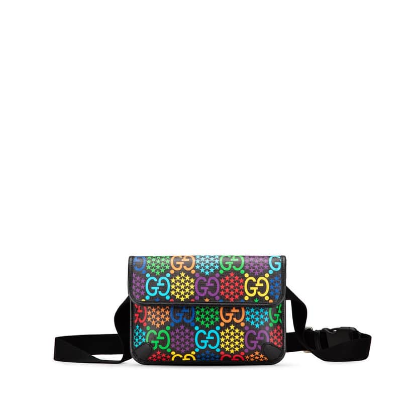 Gucci GG Supreme Psychedelic Belt Bag Black Canvas Good condition - Front View