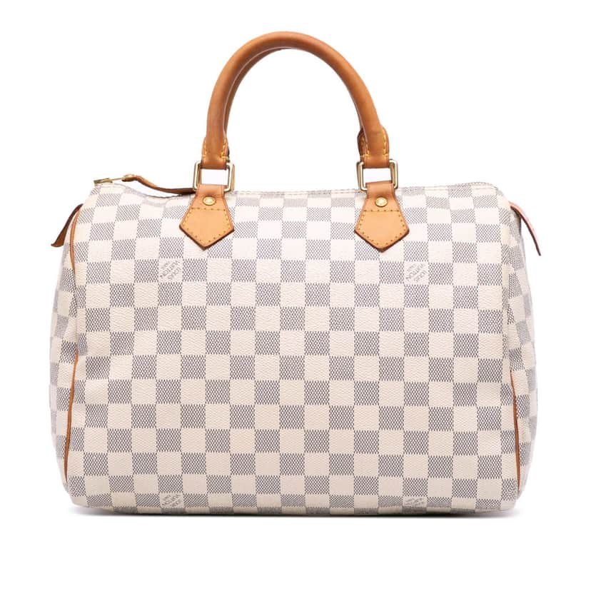 Louis Vuitton Damier Azur Speedy 30 White Canvas Good condition - Front View