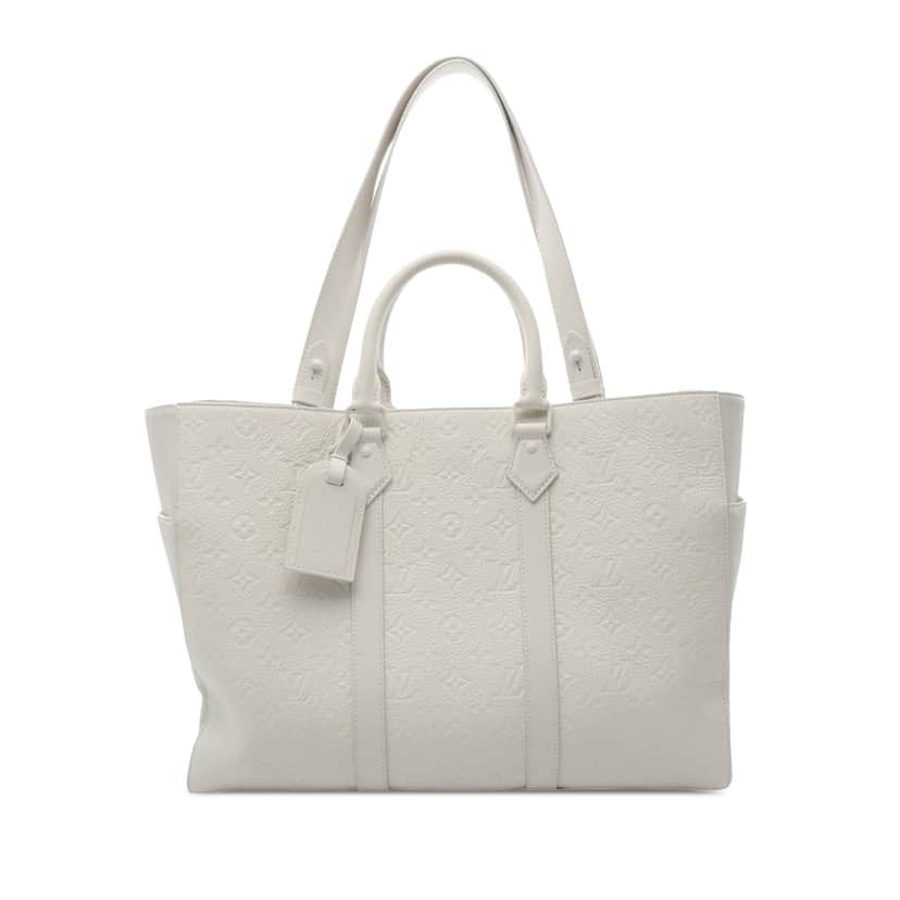Louis Vuitton Monogram Taurillon Sac Plat 24H Tote White Leather Good condition - Front View
