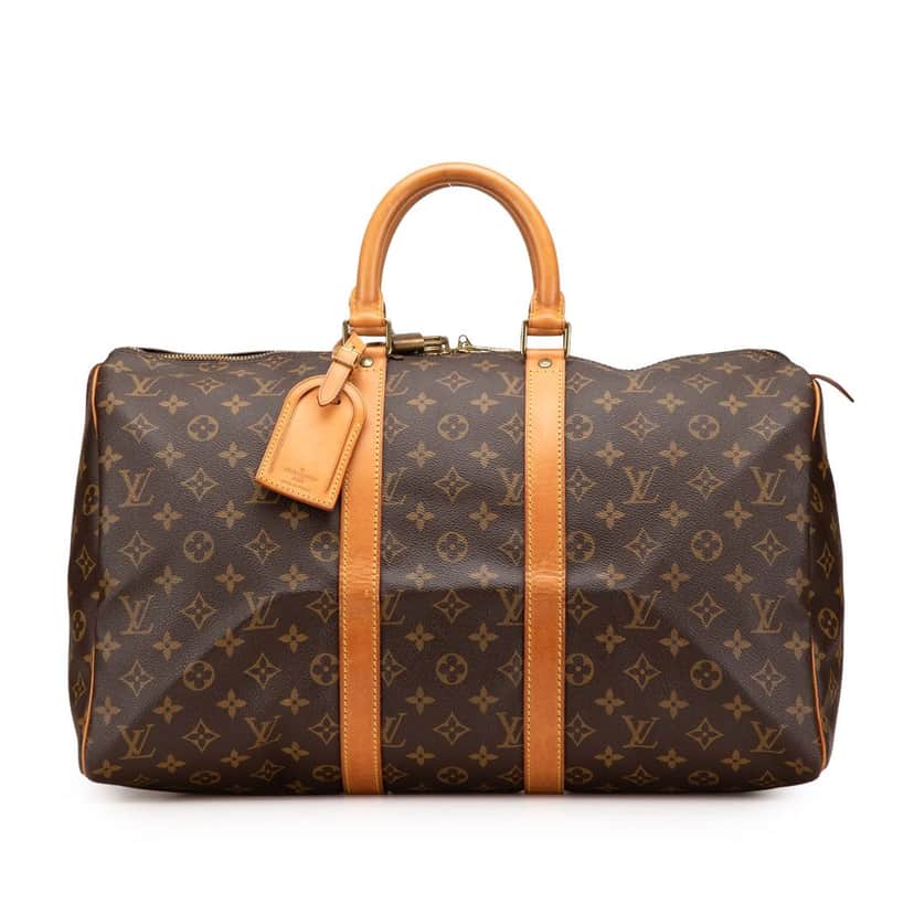 Louis Vuitton Monogram Keepall 45 Brown Canvas Good condition - Front View