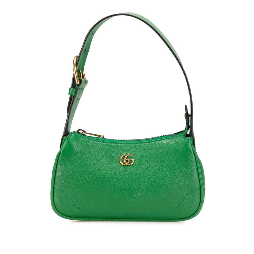 Gucci Mini Leather Aphrodite Shoulder Bag Green Leather Very good condition - Front View