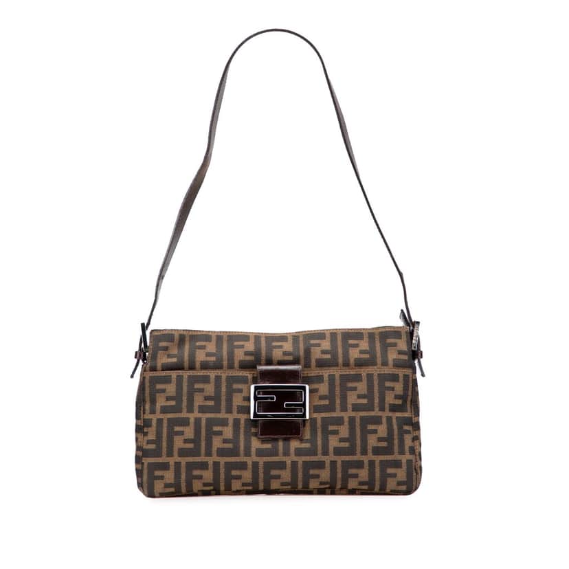 Fendi Zucca Canvas Shoulder Bag Brown Canvas Good condition - Front View