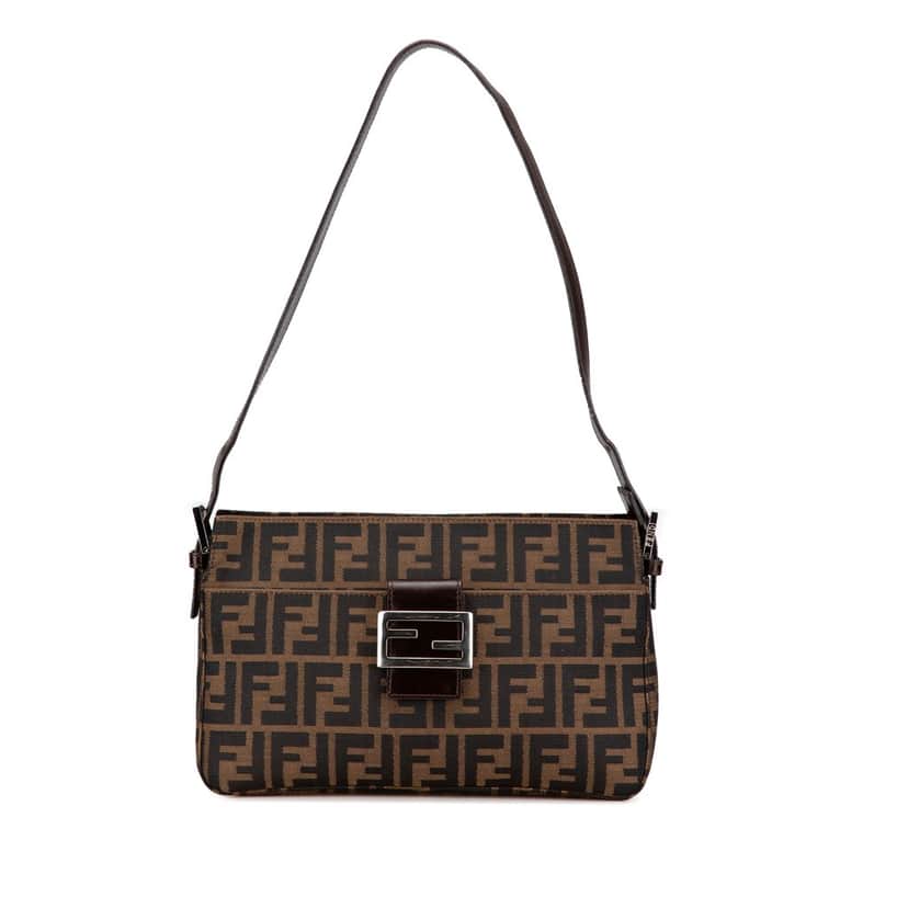 Fendi Zucca Canvas Shoulder Bag Brown Canvas Good condition - Front View