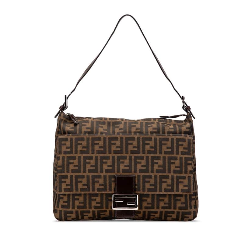 Fendi Zucca Canvas Shoulder Bag Brown Canvas Good condition - Front View
