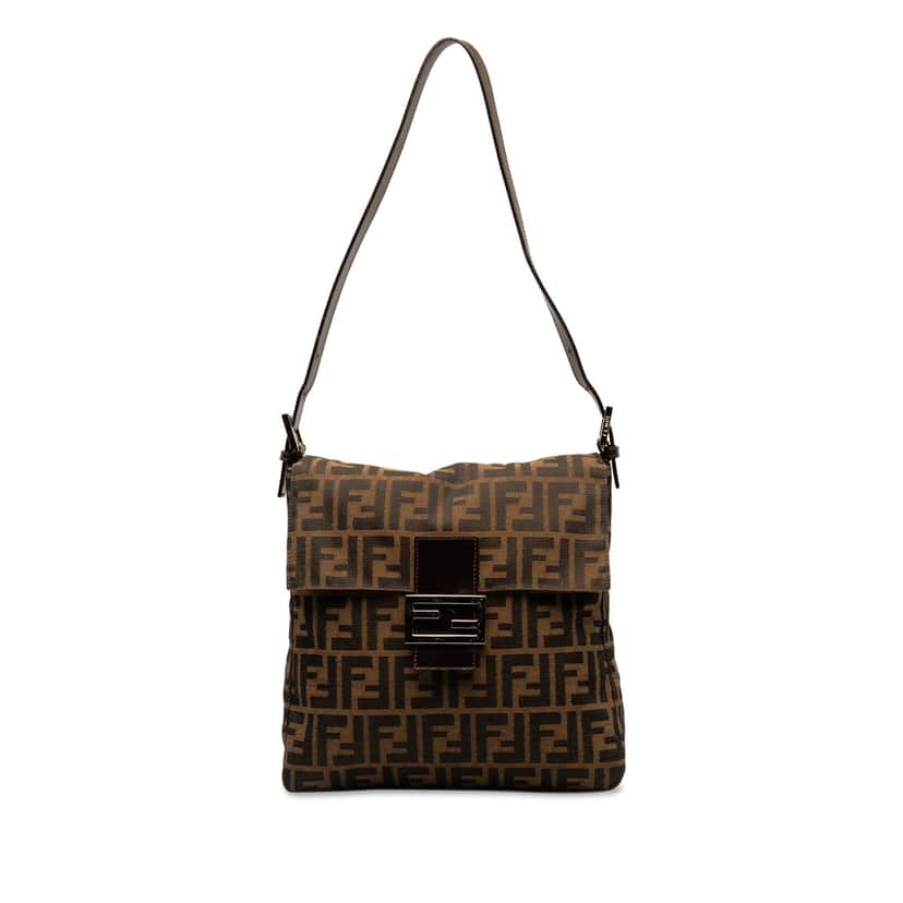 Fendi Zucca Canvas Shoulder Bag Brown Canvas Good condition - Front View
