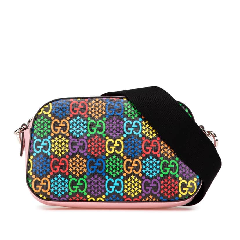 Gucci GG Supreme Psychedelic Crossbody Pink Canvas Good condition - Front View