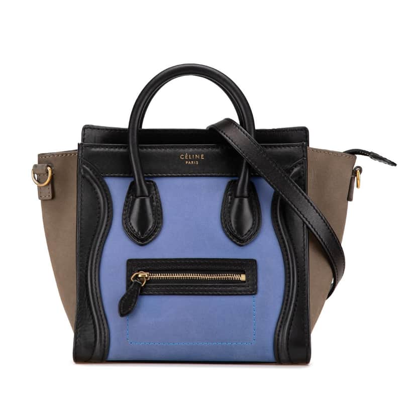 Celine Nano Tricolor Leather Luggage Tote Blue Leather Good condition - Front View