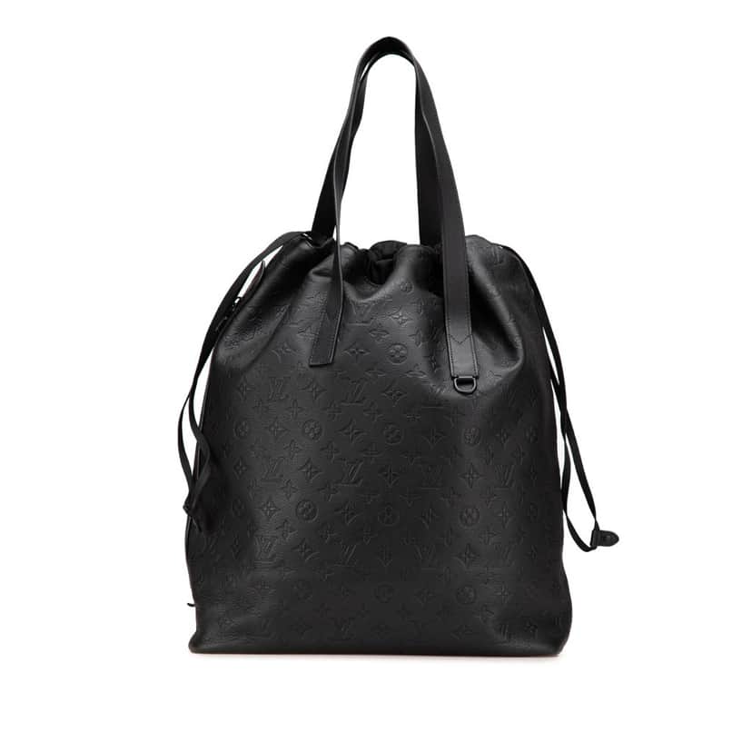 Louis Vuitton Monogram Shadow Helmet Bag Black Leather Good condition - Front View