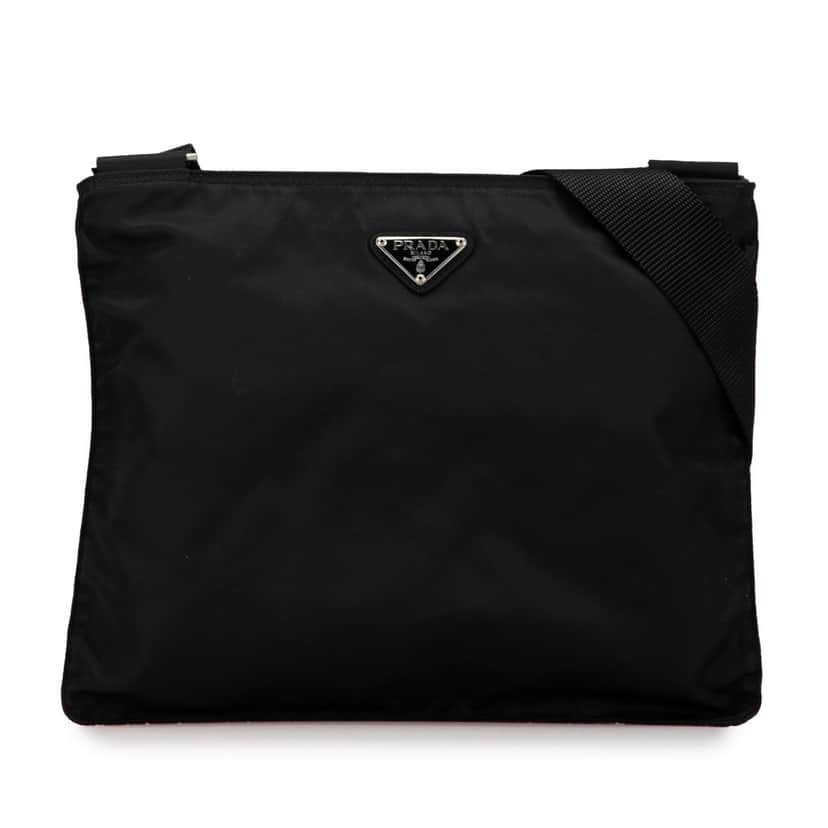 Prada Tessuto Zip Top Crossbody Black Good condition - Front View