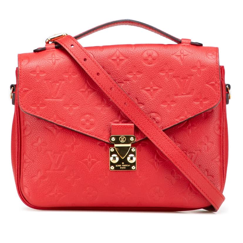 Louis Vuitton Monogram Empreinte Pochette Metis Red Leather Good condition - Front View