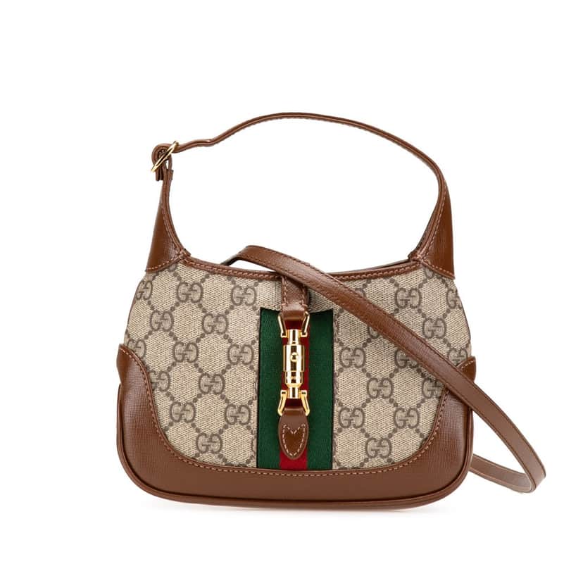 Gucci Mini GG Supreme Jackie 1961 Crossbody Brown Canvas Good condition - Front View