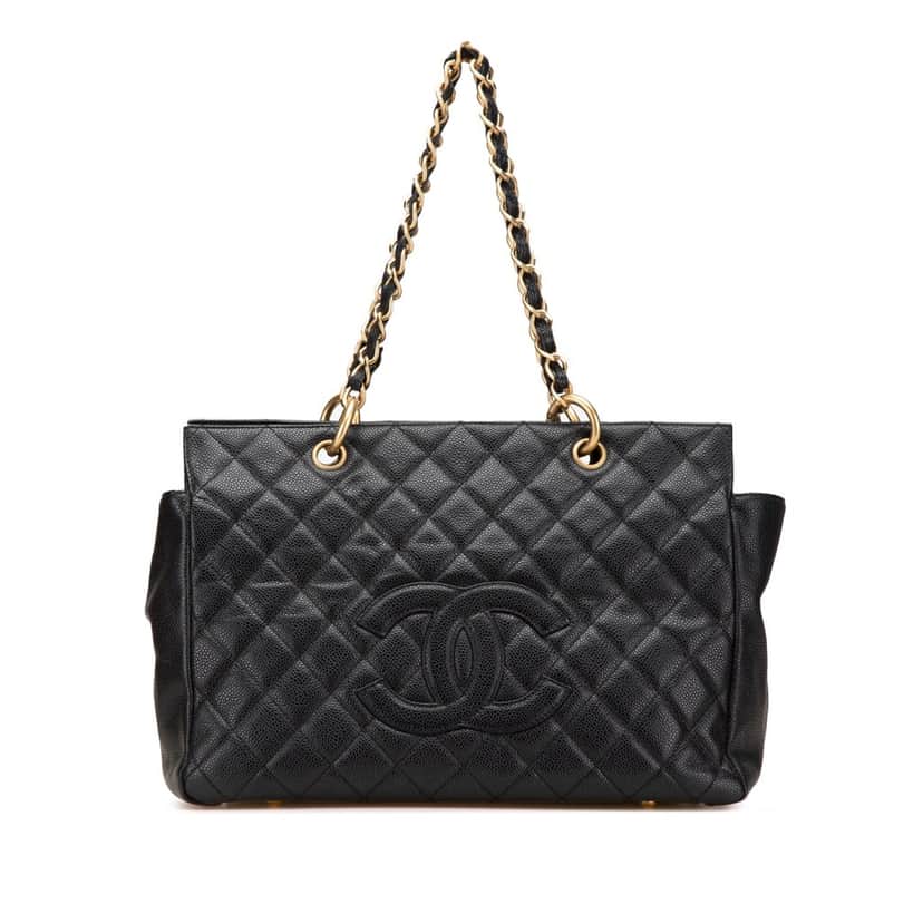 Chanel Grand Quilted Caviar Timeless Shopping Tote Black Leather Good condition - Front View