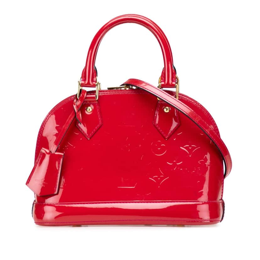 Louis Vuitton Monogram Vernis Alma BB Red Leather Good condition - Front View