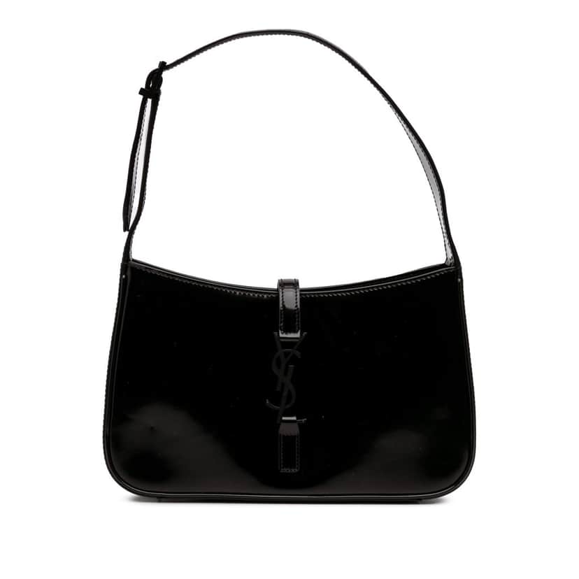 Saint Laurent Patent Le 5 a 7 Bag Black Leather Good condition - Front View