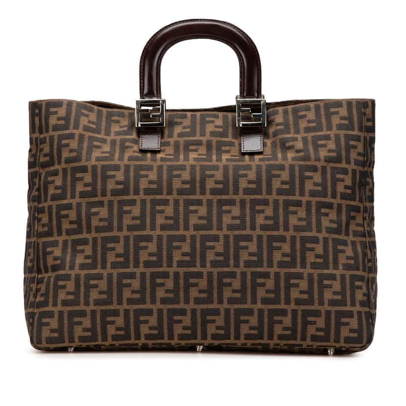 Fendi Large Zucca Canvas Twins Tote Brown Canvas Good condition - Front View
