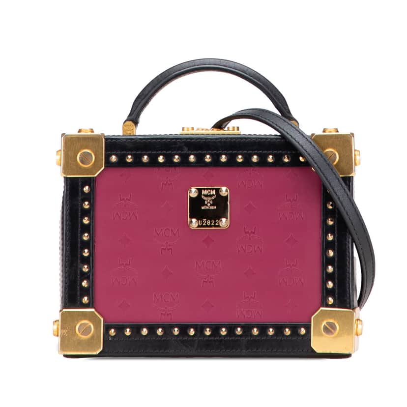Mcm Odeon Calfskin Berlin Satchel Purple Leather Good condition - Front View