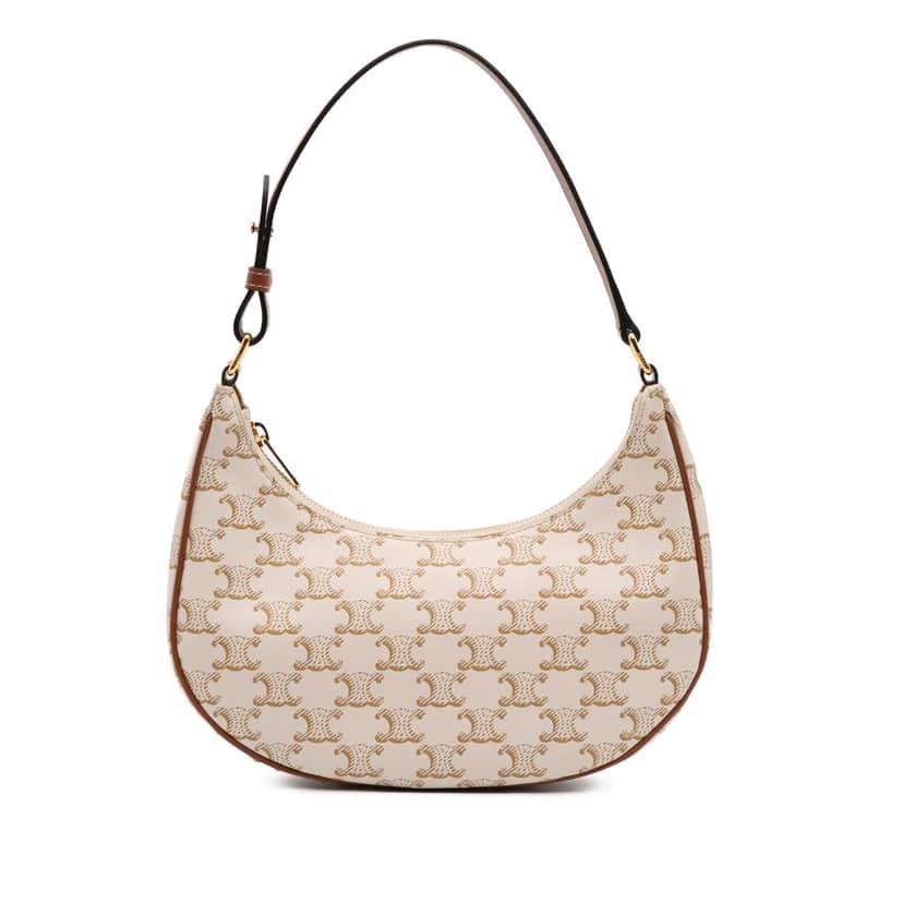 Celine Triomphe Coated Canvas Ava Shoulder Bag Brown Canvas Good condition - Front View