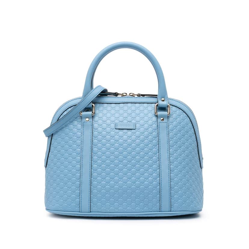 Gucci Medium Microguccissima Dome Satchel Blue Leather Good condition - Front View