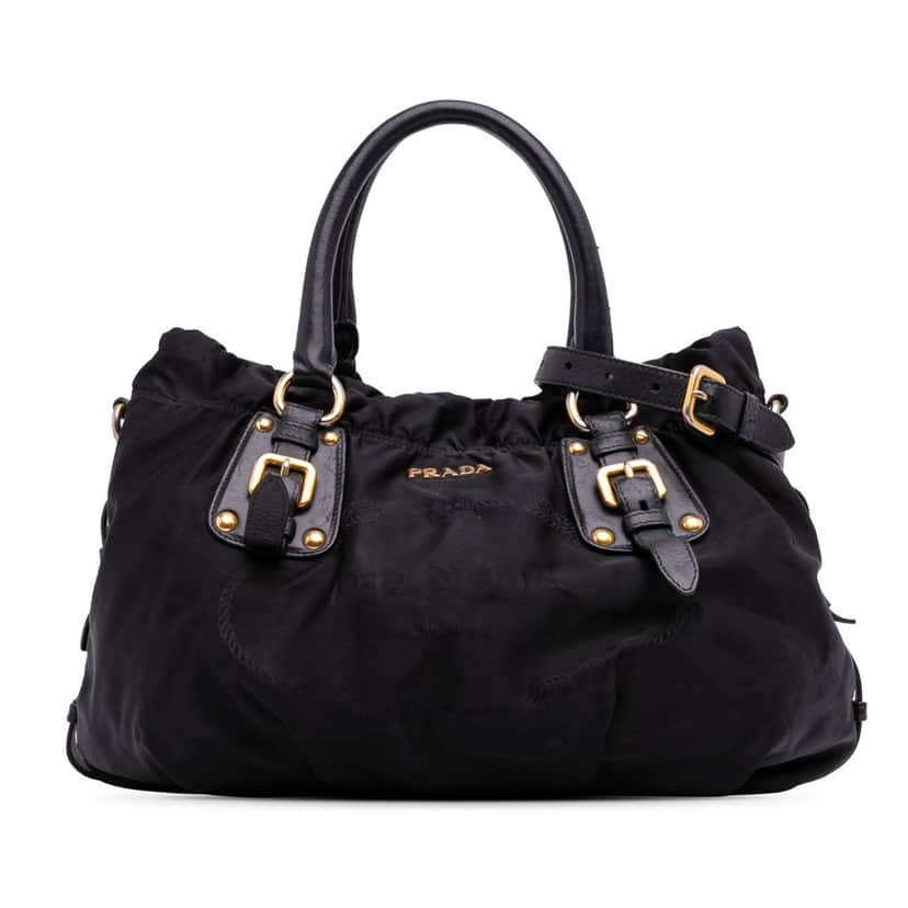Prada Tessuto Canapa Logo Satchel Black Good condition - Front View