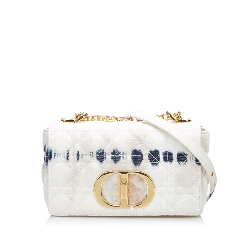 Dior Small Tie Dye Denim Caro White Denim Good condition - Front View