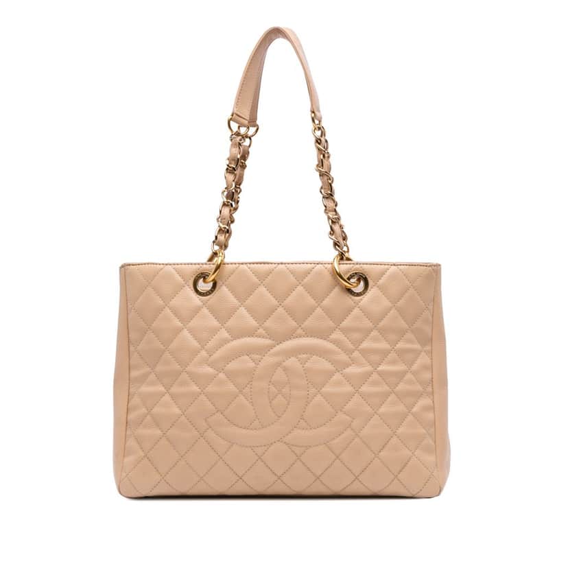 Chanel Caviar Grand Shopping Tote Brown Leather Good condition - Front View