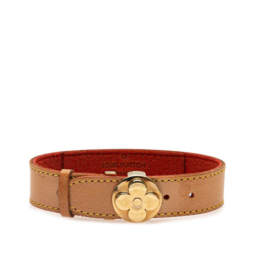 Louis Vuitton Monogram Wish Bracelet Brown Leather Good condition - Front View