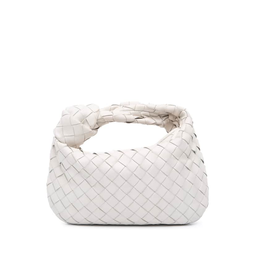Bottega Veneta Mini Nappa Intrecciato Jodie White Leather Good condition - Front View
