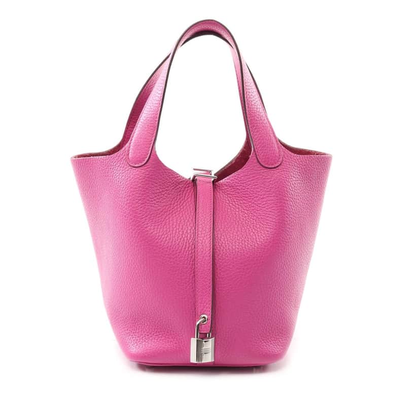 Hermès Clemence Picotin Lock 18 Pink Leather Good condition - Front View