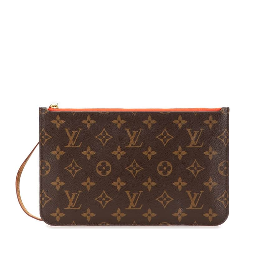 Louis Vuitton Monogram Neverfull Pouch Brown Canvas Good condition - Front View