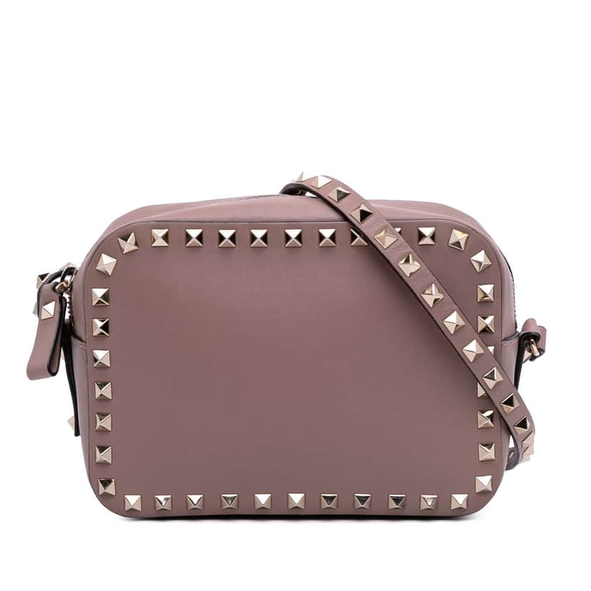 Valentino Leather Rockstud Camera Bag Pink Leather Good condition - Front View