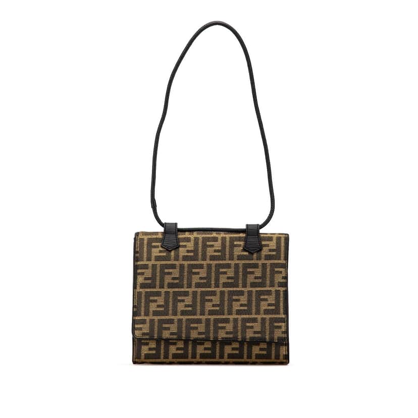 Fendi Zucca Canvas Shoulder Bag Brown Canvas Good condition - Front View