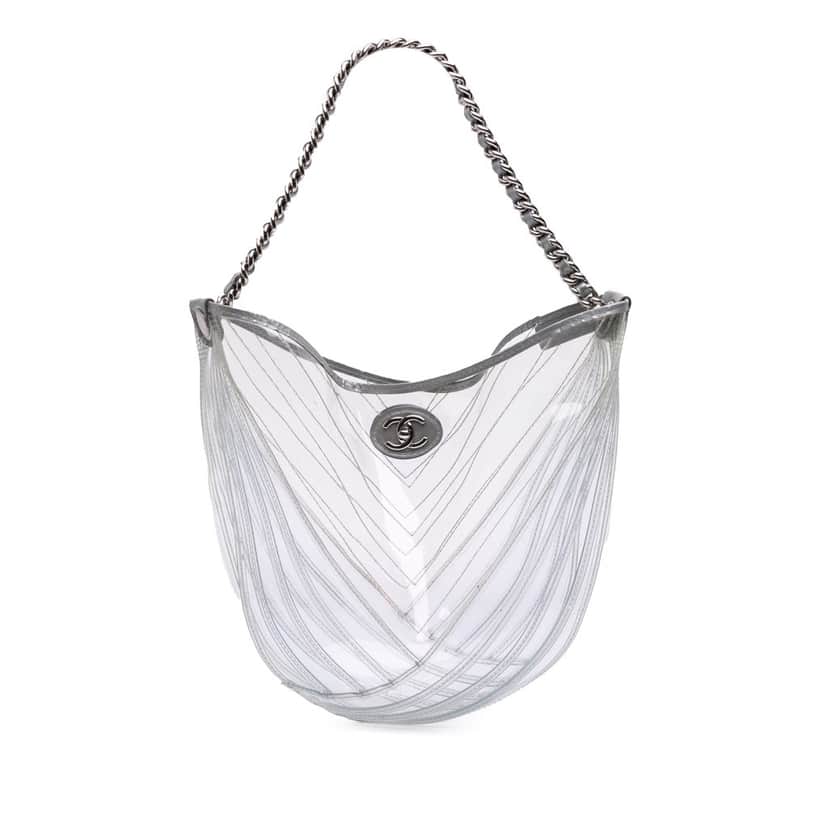 Chanel CC PVC Droplet Hobo White Good condition - Front View